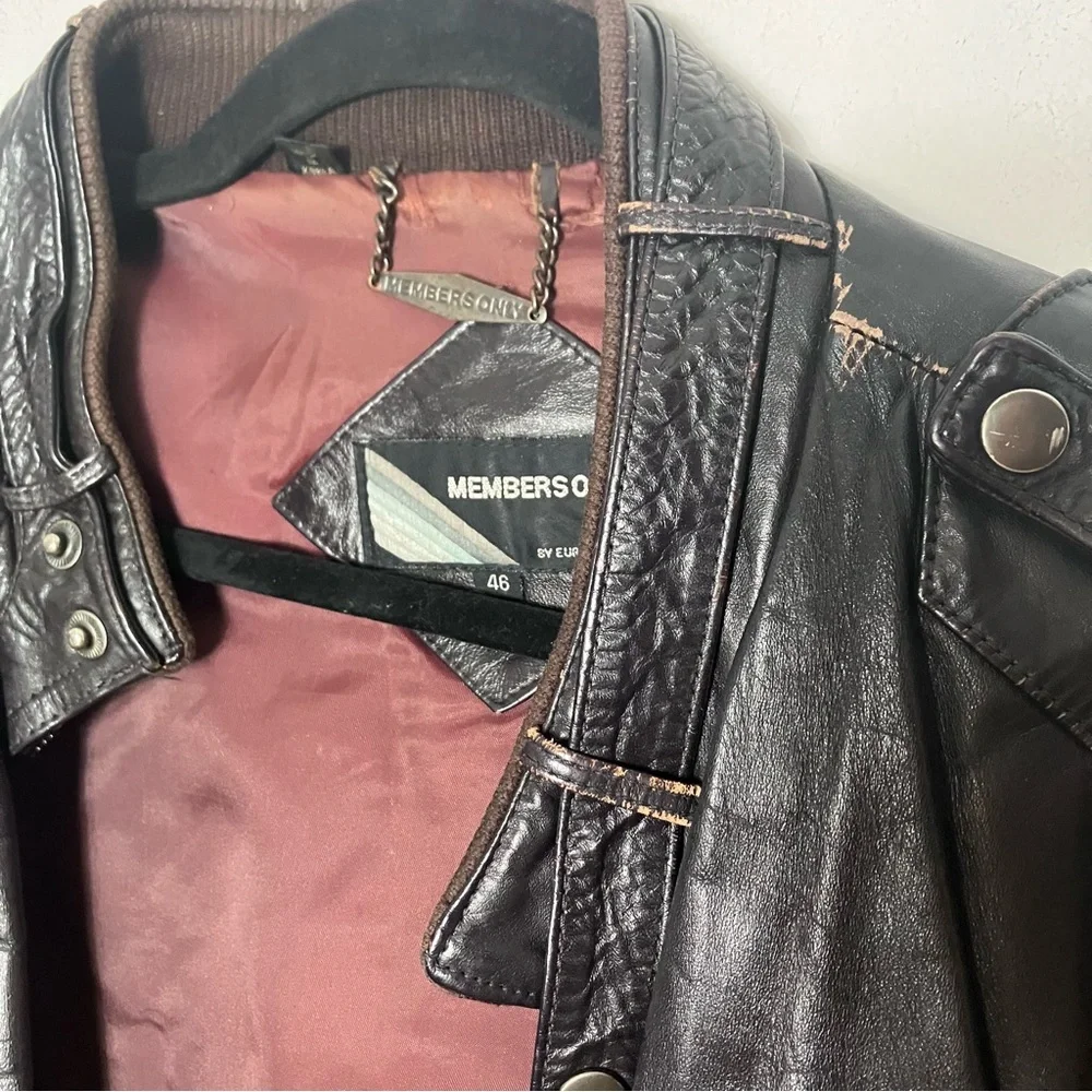 Vintage Members Only leather bomber jacket 46 XL‎